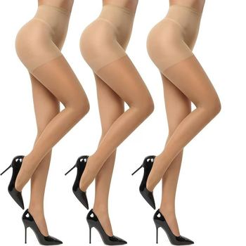Dámske ultra tenké pančuchy na tvarovanie a proti trením, Core-spun vlákno, nylon 70–80%