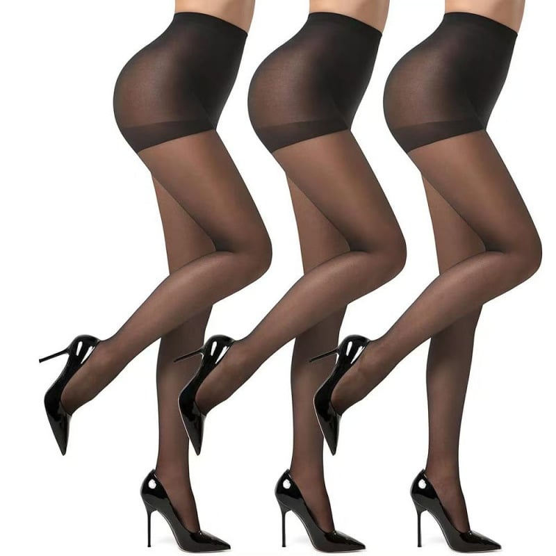 Dámske ultra tenké pančuchy na tvarovanie a proti trením, Core-spun vlákno, nylon 70–80%