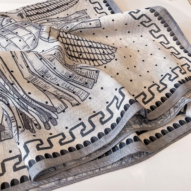 Kvadratna šal, twill poliester, tie-dye uzorak, svestran dodatak za sve stilove, proljeće 2024