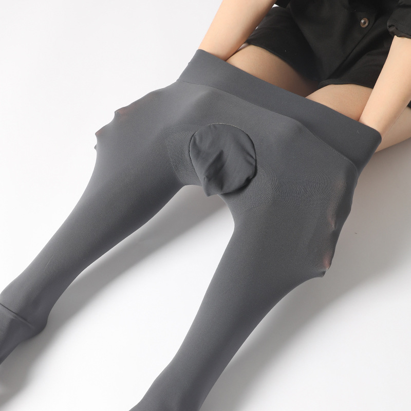 Pánske bezšvové pančuchy z velúru 80D, hrubé, zdvihnutie zadku a tvarovanie postavy