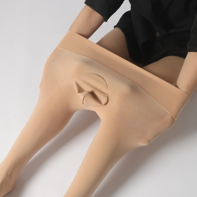Pánske bezšvové pančuchy z velúru 80D, hrubé, zdvihnutie zadku a tvarovanie postavy