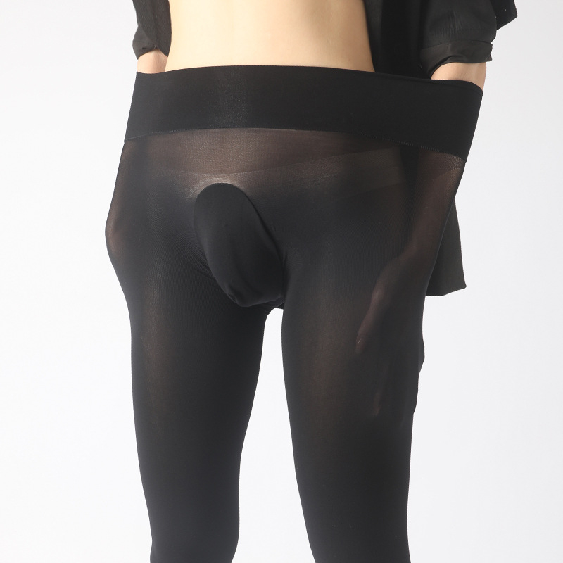 Pánske bezšvové pančuchy z velúru 80D, hrubé, zdvihnutie zadku a tvarovanie postavy