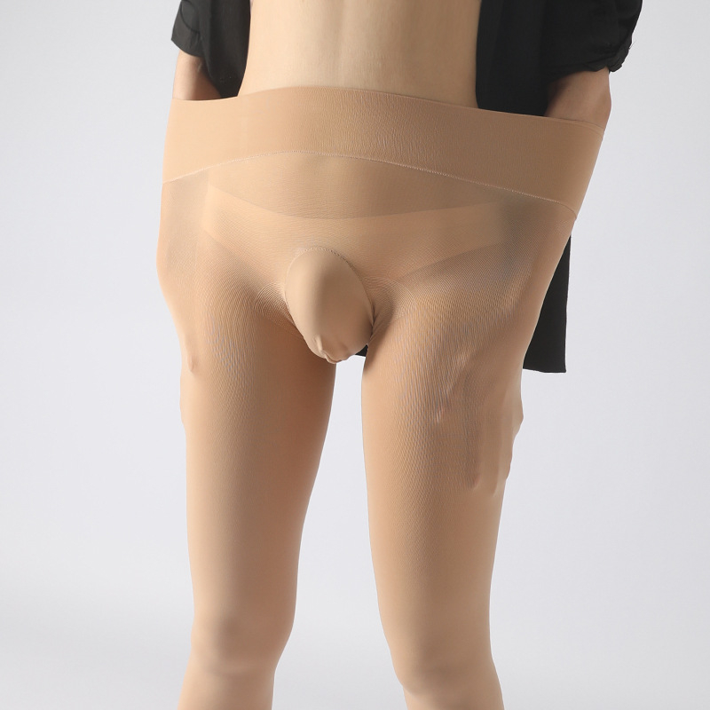Pánske bezšvové pančuchy z velúru 80D, hrubé, zdvihnutie zadku a tvarovanie postavy