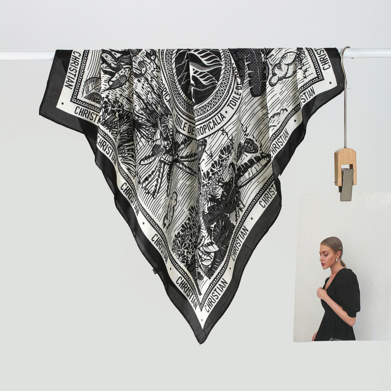 Satenski poliester šal za glavu, 70×70 cm, kvadratni oblik, ljetni stil, višefunkcionalna traka za kosu