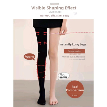 Dámske pančuchy z nylonu s mikrokompresiou pre tvarovanie nô, neviditeľné, zdvíhanie zadku, jednofarebný vzor, stredná hrúbka