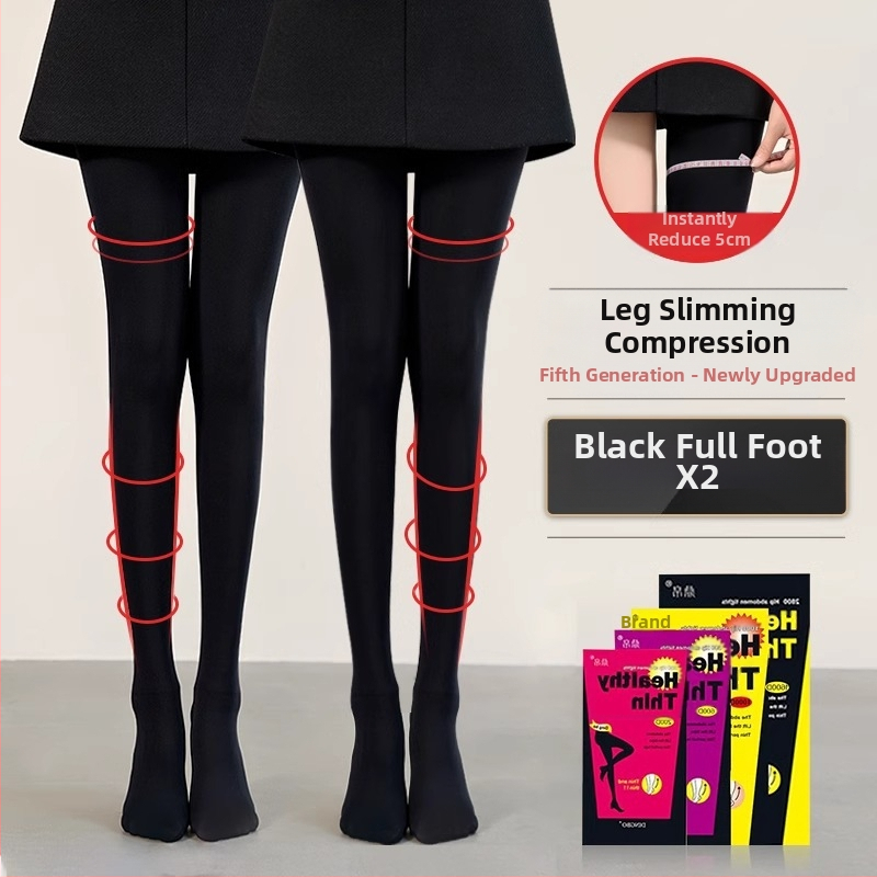 Dámske pančuchy z nylonu s mikrokompresiou pre tvarovanie nô, neviditeľné, zdvíhanie zadku, jednofarebný vzor, stredná hrúbka