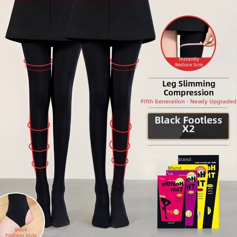 Dámske pančuchy z nylonu s mikrokompresiou pre tvarovanie nô, neviditeľné, zdvíhanie zadku, jednofarebný vzor, stredná hrúbka