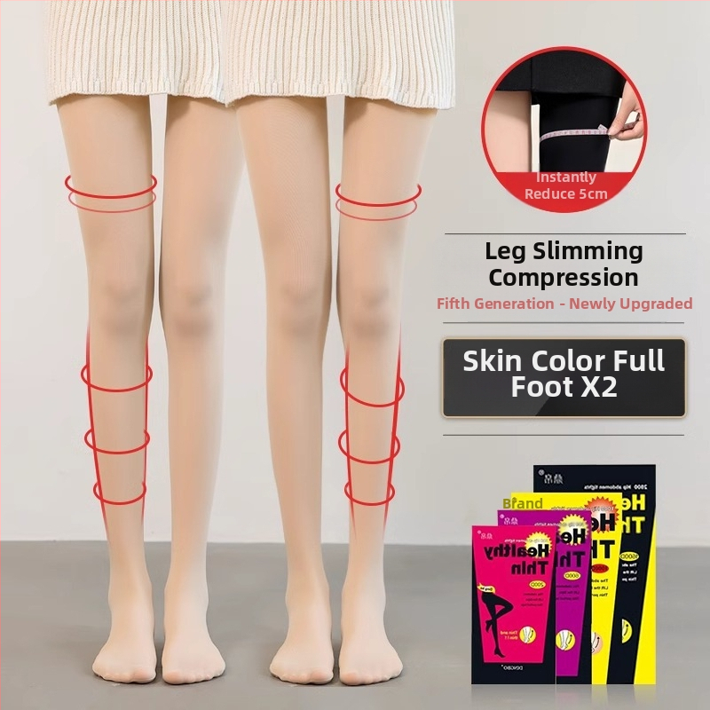 Dámske pančuchy z nylonu s mikrokompresiou pre tvarovanie nô, neviditeľné, zdvíhanie zadku, jednofarebný vzor, stredná hrúbka