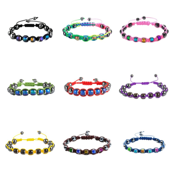 Unisex narukvica s magnetskim perlama koje mijenjaju boju ovisno o temperaturi, pletena