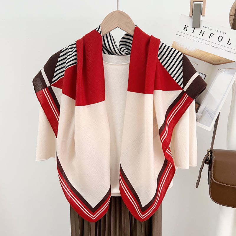 Poliészter négyszögletes sál, warp-kötés, 2025 tavaszi divatkiegészítő (polyeszter rost • warp kötés • 2025 tavasz • városi stílus)