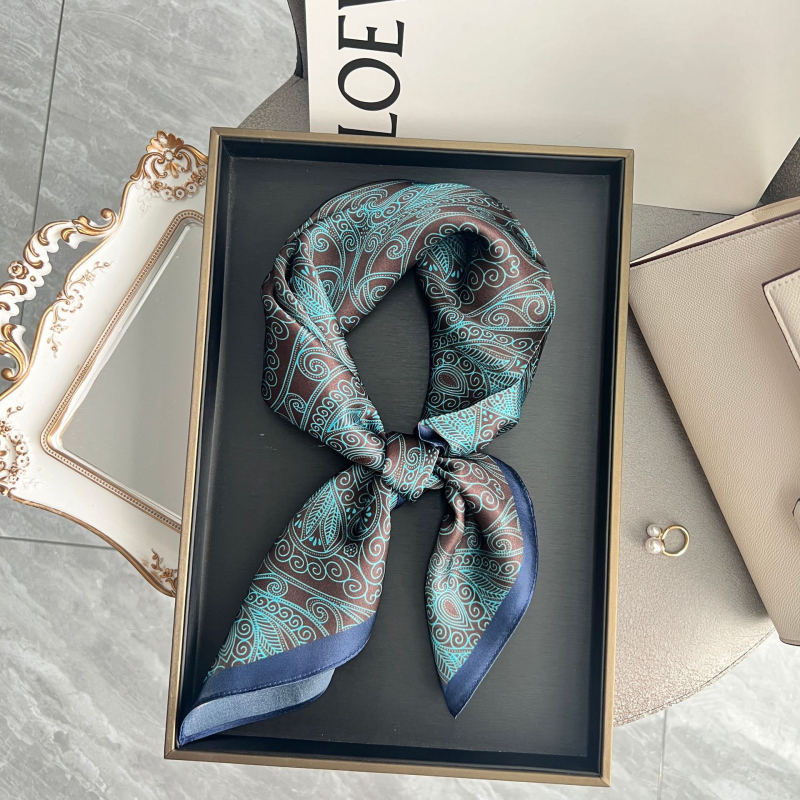 Kvadrati šal od 100% svile, ravna tkanina, elegantan proljetni dodatak