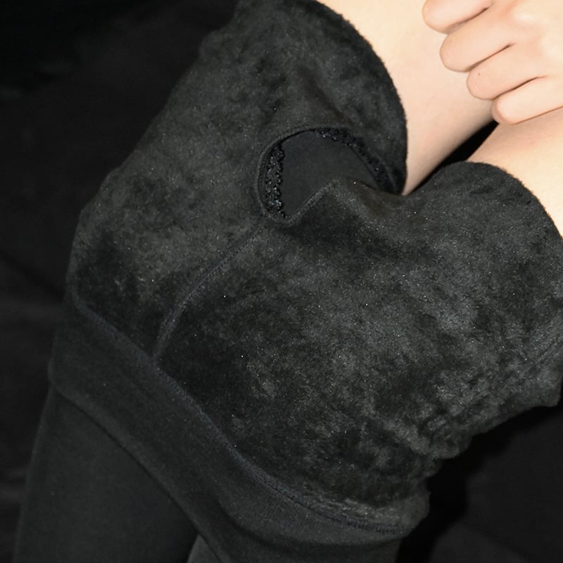 Moteriškos storos žiemos pėdkelnės su fliso apdaila, su atvira kirkšnies zona