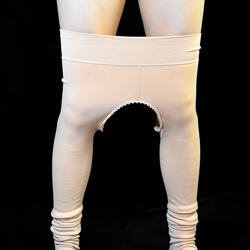 Moteriškos storos žiemos pėdkelnės su fliso apdaila, su atvira kirkšnies zona