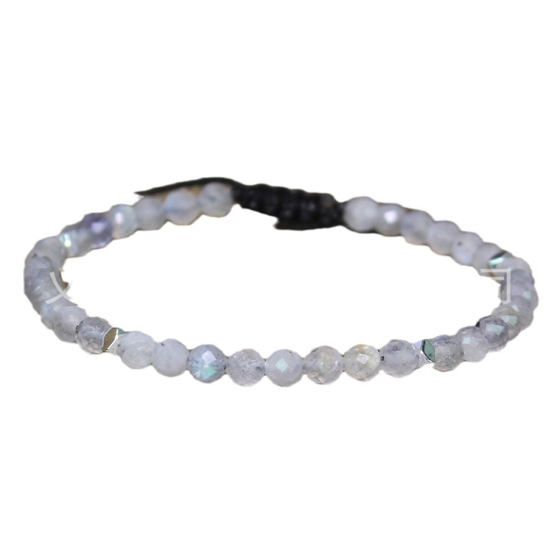 Ženska pleteni narukvica u europsko-američkom stilu, prirodni kamen, ručna izrada, podesiva