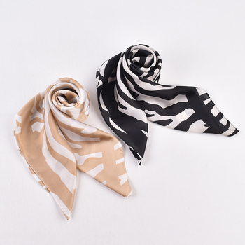 Șal pătrat din mătase artificială cu imprimeu zebra – uscare rapidă, pentru toate anotimpurile, origine Yiwu