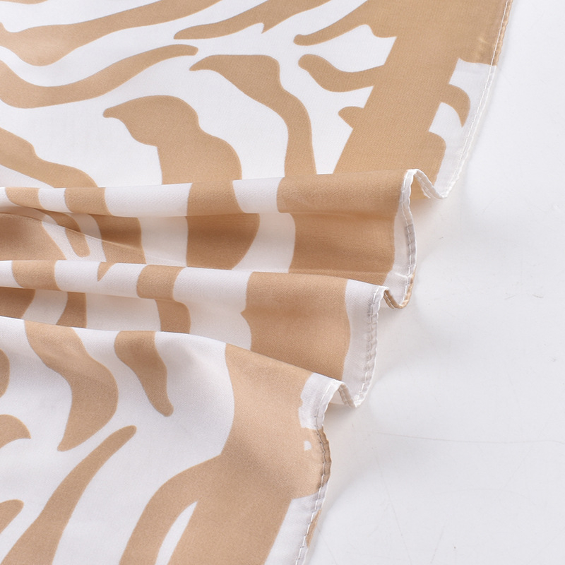 Șal pătrat din mătase artificială cu imprimeu zebra – uscare rapidă, pentru toate anotimpurile, origine Yiwu