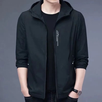 Férfi kapucnis UV-védő dzseki, ultra vékony, corduroy külső, nyúl szőrös bélés, gyors száradás
