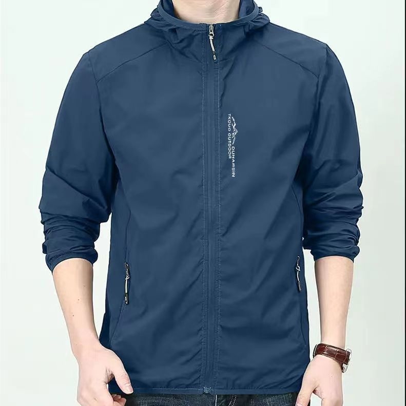 Férfi kapucnis UV-védő dzseki, ultra vékony, corduroy külső, nyúl szőrös bélés, gyors száradás