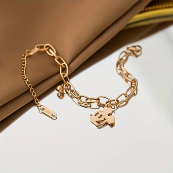 Narukvica s mišom, dizajn crtani, titan čelik, elektroplatiranje, ženski ručni nakit