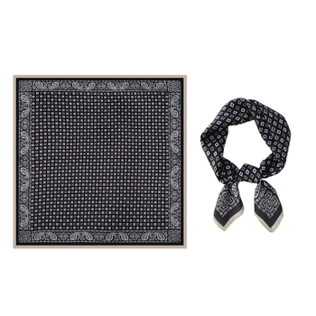 Šal kvadrat od umjetne svile - karirani uzorak, ravno pletenje, topao, ljeto, 100% sadržaj materijala
