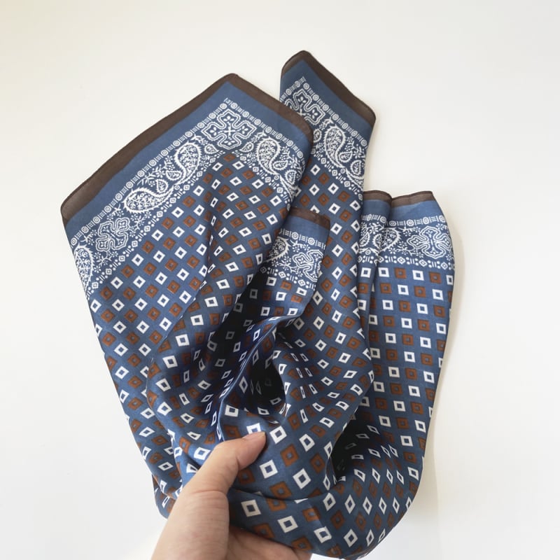 Šal kvadrat od umjetne svile - karirani uzorak, ravno pletenje, topao, ljeto, 100% sadržaj materijala
