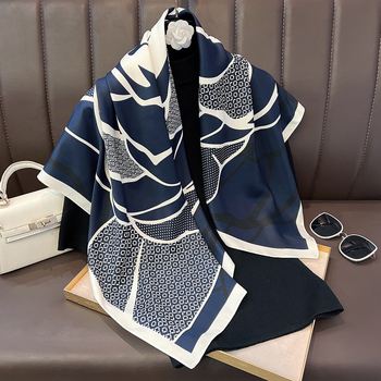 Dvostrano twill poliester šal, proljeće 2025, podrijetlo Zhejiang, warp pletenje, minimalistički stil