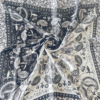 Vintage šal Cashew Patchwork otisak, satenski, kvadratni 90×90 cm