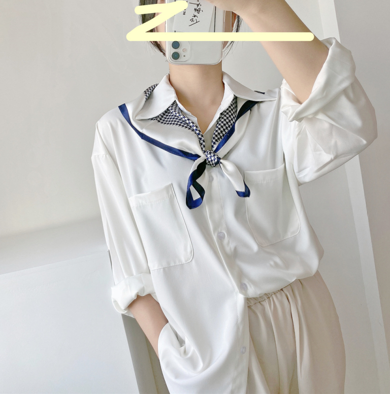 Šal od svile s uzorkom pied-de-poule, mali kvadratić, ravno tkanje, 100% svila, za žene