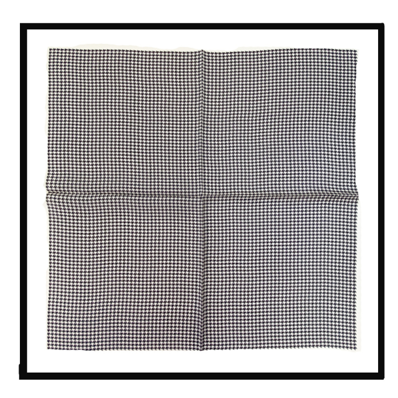 Šal od svile s uzorkom pied-de-poule, mali kvadratić, ravno tkanje, 100% svila, za žene