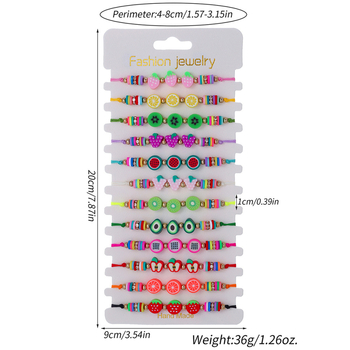 Dječja narukvica s voćnim motivom od meke gline, podesiva šnira za zatezanje, ručna izrada
