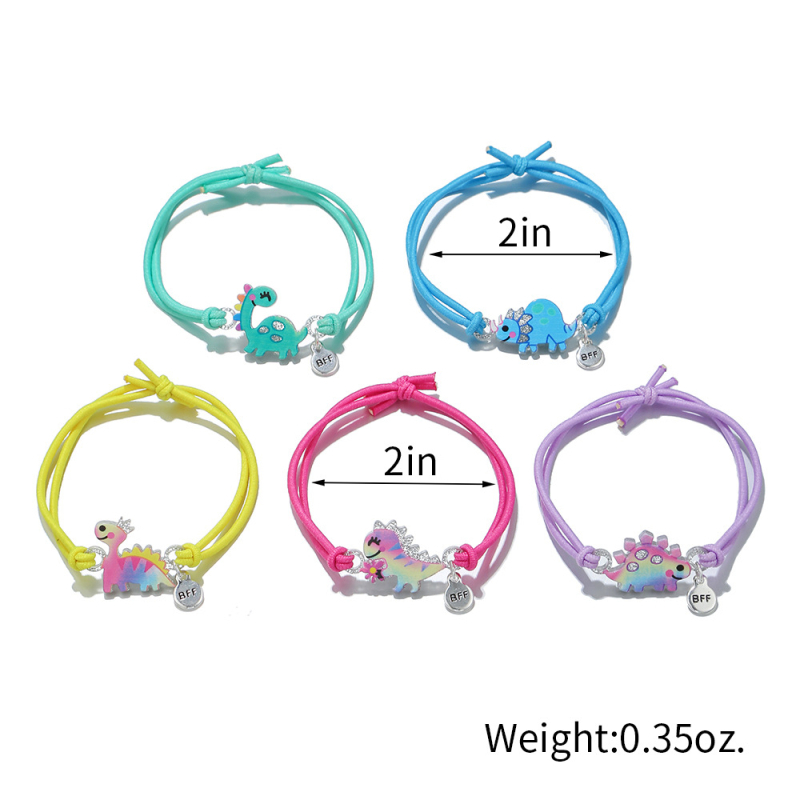 Narukvica za djecu: crtani dinosaurus, elastična vrpca, legura, elektroplatinirano, 10 g