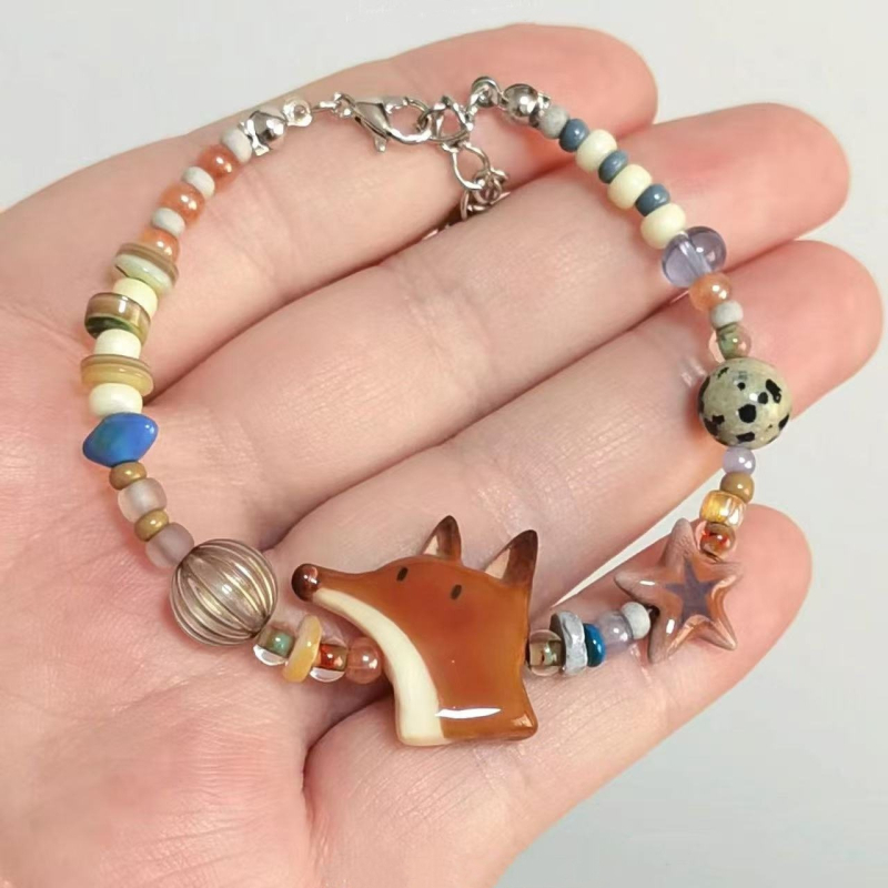 Ručni izrađeni narukvica od perli, unisex, oblik životinje/zodijak, korejski stil, svjež i sladak dizajn.