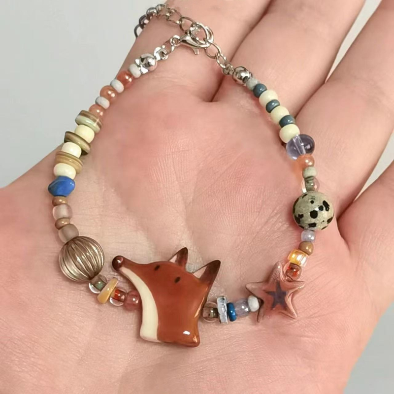 Ručni izrađeni narukvica od perli, unisex, oblik životinje/zodijak, korejski stil, svjež i sladak dizajn.