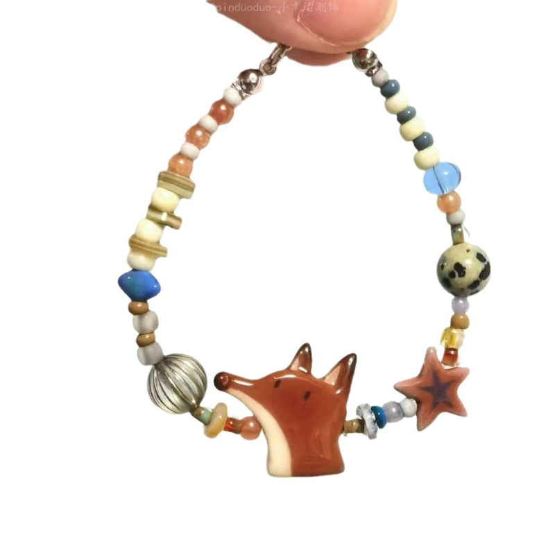 Ručni izrađeni narukvica od perli, unisex, oblik životinje/zodijak, korejski stil, svjež i sladak dizajn.