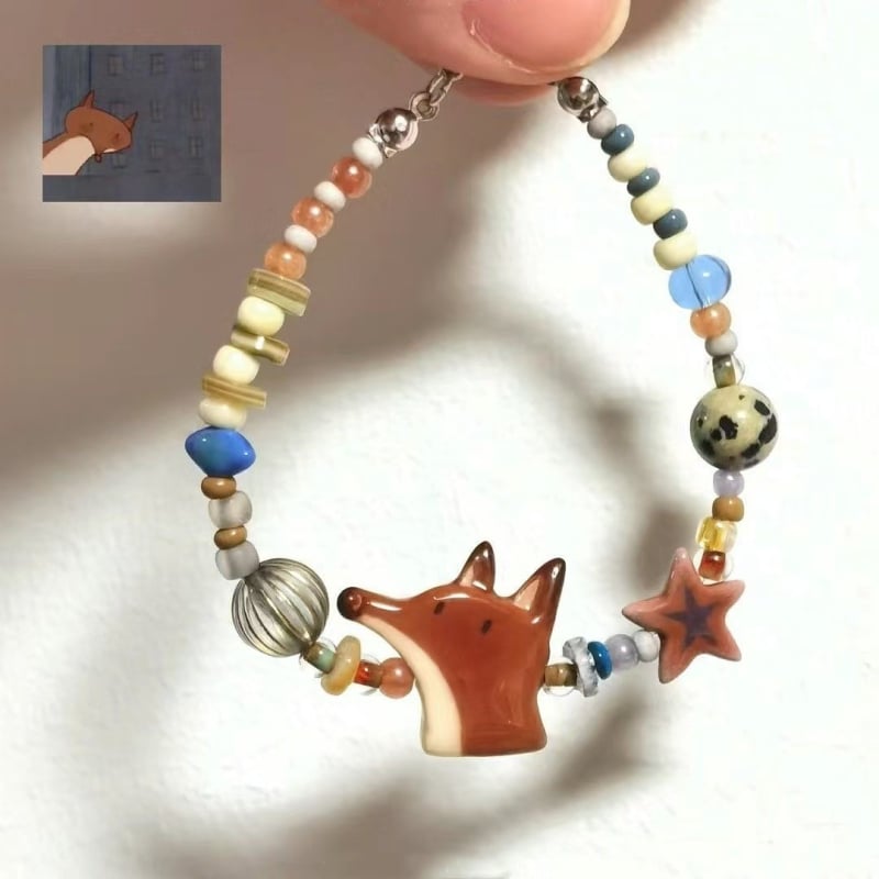 Ručni izrađeni narukvica od perli, unisex, oblik životinje/zodijak, korejski stil, svjež i sladak dizajn.