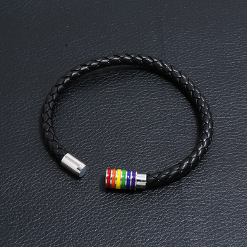 Unisex narukvica od PU kože pletena s geometrijskim stilom, marka Punk, model ST0223, mogućnost prilagodbe