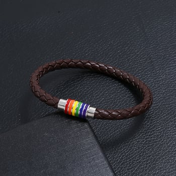 Unisex narukvica od PU kože pletena s geometrijskim stilom, marka Punk, model ST0223, mogućnost prilagodbe