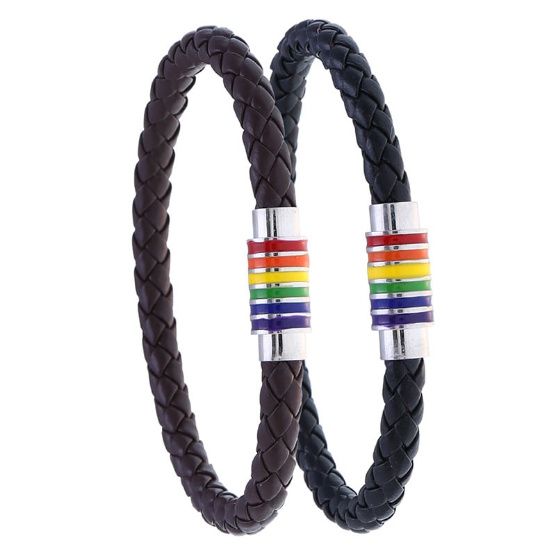 Unisex narukvica od PU kože pletena s geometrijskim stilom, marka Punk, model ST0223, mogućnost prilagodbe