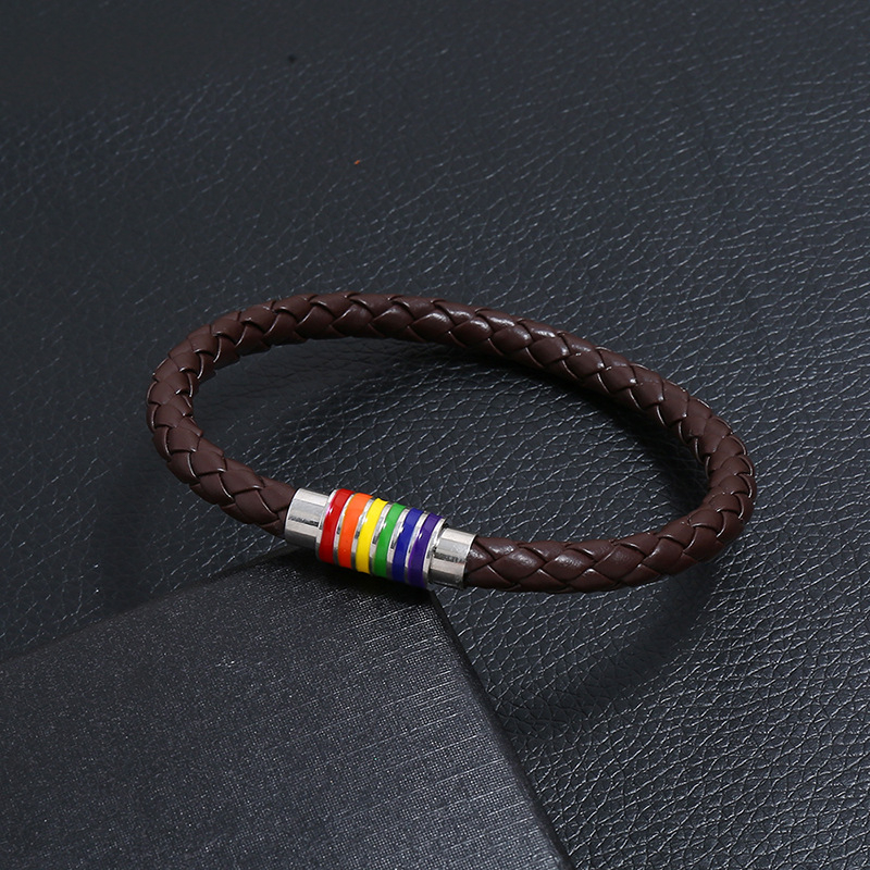 Unisex narukvica od PU kože pletena s geometrijskim stilom, marka Punk, model ST0223, mogućnost prilagodbe