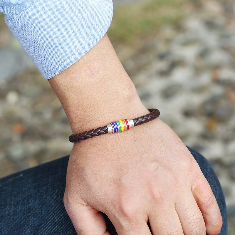 Unisex narukvica od PU kože pletena s geometrijskim stilom, marka Punk, model ST0223, mogućnost prilagodbe