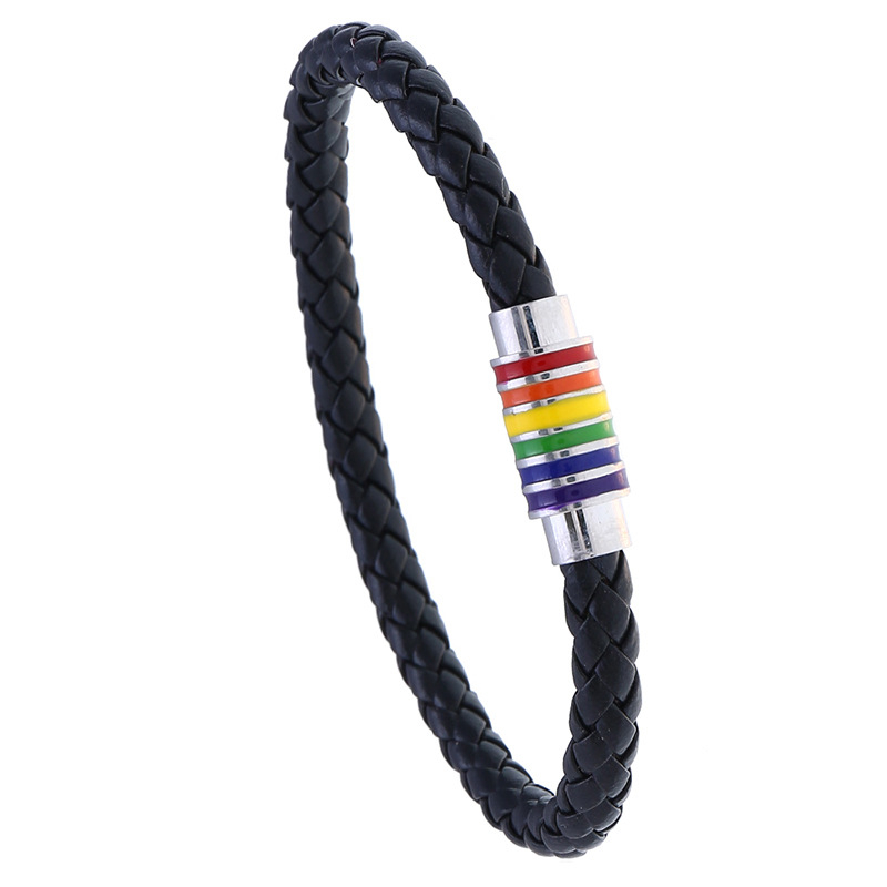 Unisex narukvica od PU kože pletena s geometrijskim stilom, marka Punk, model ST0223, mogućnost prilagodbe