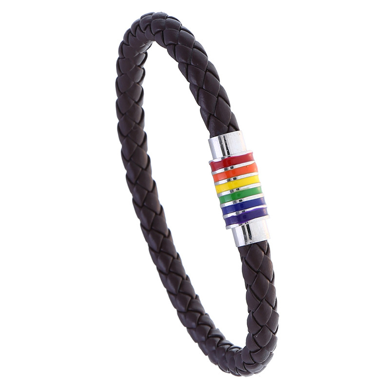 Unisex narukvica od PU kože pletena s geometrijskim stilom, marka Punk, model ST0223, mogućnost prilagodbe