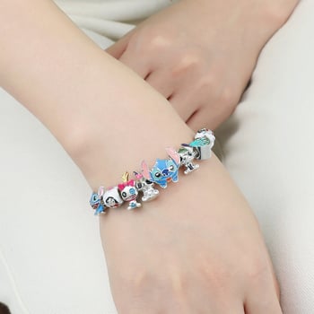 DIY narukvica od perlica sa Stitchom u karikaturalnom svemirskom stilu – unisex; Materijal: cinkov legura; Završna obrada: elektroplakiranje; Model: lik karikature; Kategorija: nakit