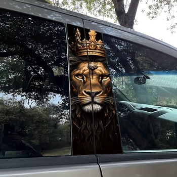 Sanxu Αυτοκόλλητο Σώματος Αυτοκινήτου, Διακοσμητική AB Κολώνα, Καρτούν Λιοντάρι Βασιλιάς, Κινούμενο Θέμα, Αυτοκόλλητο με Κόλλα