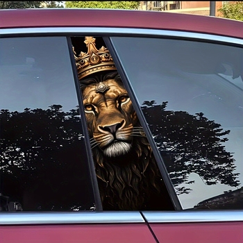 Sanxu Αυτοκόλλητο Σώματος Αυτοκινήτου, Διακοσμητική AB Κολώνα, Καρτούν Λιοντάρι Βασιλιάς, Κινούμενο Θέμα, Αυτοκόλλητο με Κόλλα