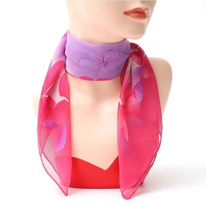 Γυναικείος τετράγωνος φουλάρι από chiffon με εκτύπωση για φθινόπωρο (Υλικό: chiffon/πολυεστέρας; Κύριο ύφασμα: πολυεστέρας; Σχέδιο: εκτύπωση; Σχήμα: τετράγωνο; Στυλ: φρέσκο και γλυκό; Εποχή: φθινόπωρο)