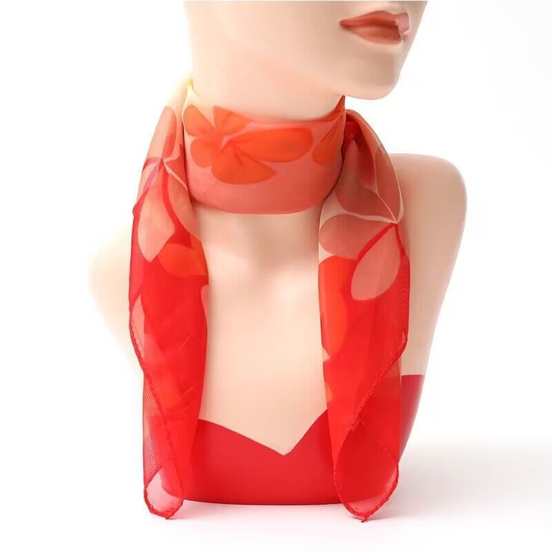 Γυναικείος τετράγωνος φουλάρι από chiffon με εκτύπωση για φθινόπωρο (Υλικό: chiffon/πολυεστέρας; Κύριο ύφασμα: πολυεστέρας; Σχέδιο: εκτύπωση; Σχήμα: τετράγωνο; Στυλ: φρέσκο και γλυκό; Εποχή: φθινόπωρο)
