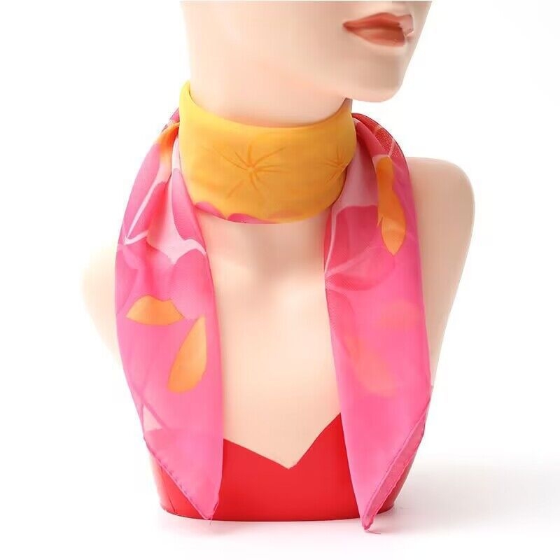 Γυναικείος τετράγωνος φουλάρι από chiffon με εκτύπωση για φθινόπωρο (Υλικό: chiffon/πολυεστέρας; Κύριο ύφασμα: πολυεστέρας; Σχέδιο: εκτύπωση; Σχήμα: τετράγωνο; Στυλ: φρέσκο και γλυκό; Εποχή: φθινόπωρο)