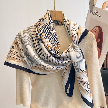 Twill kvadratni šal s tie-dye printom, proljeće 2023, ravno tkanje, moderan gradski stil