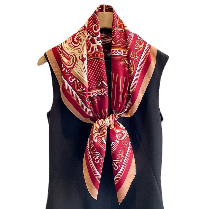 Twill kvadratni šal s tie-dye printom, proljeće 2023, ravno tkanje, moderan gradski stil
